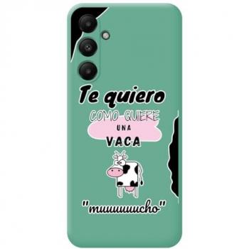 Funda Silicona Líquida Verde para Samsung Galaxy A05s con Diseño de Vaca y Dibujos