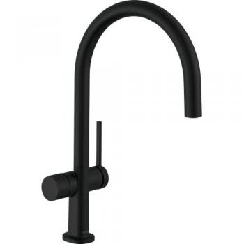 Grifo de Cocina Hansgrohe Talis M54 220, Mono Mando, Válvula de Corte, 1 Chorro, Negro Mate