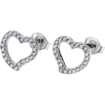 Pendientes de Plata con Motivo de Corazón Time Road WS00831 para Mujer