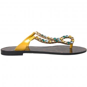Dolce & Gabbana Multicolor Crystal Sandals Flip Flops Shoes - EU37/US6.5, female, multicolor, sizes: 4 UK, 7 US