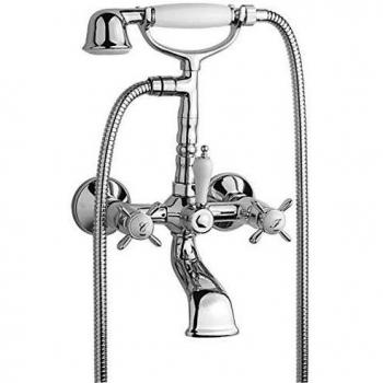 Tres Griferia - Grupo Baño‑Ducha Excéntricas Con Silenciador. Ducha Móvil Anticalcárea Y Flexo Doble Engatillado.