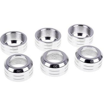 AlphaCool 17416 Eiszapfen 13mm HardTube Union Nut modding Pack 6 - Silver Matte Refrigeración Líquida Conectores