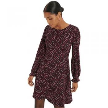 Dorothy Perkins Women's Pink Polka Dot Mini Dress - Size 10 UK