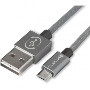 4smarts RapidCord FlipPlug Micro-USB cable de datos 2m gris