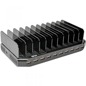 Tripp Lite U280-010-ST-CEE 10-Port USB Charging Station with Adjustable Storage 12V 8A (96W) USB Charger Output Schuko Power Cord