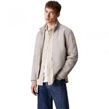 Calvin Klein Jeans - Chaqueta Harrington para hombre, cierre cremallera, nylon reciclado, color verde (XL), casual, sostenible, cálida, gris (Flint Gray)