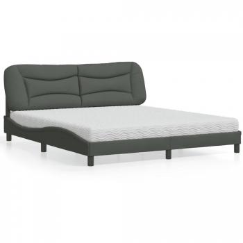 Cama con colchón de tela gris oscuro 180x200 cm Vidaxl