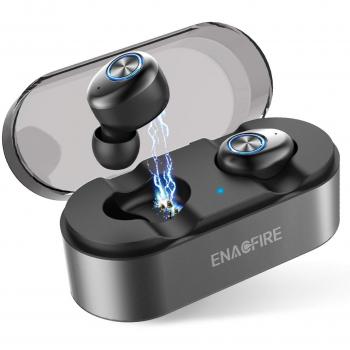 Auriculares Bluetooth, ENACFIRE E18 Auriculares Inalámbricos Bluetooth Mini Twins Estéreo In-Ear Bluetooth 5.0 con Caja de Carga Portátil Y Micrófono Integrado para iPhone y Android