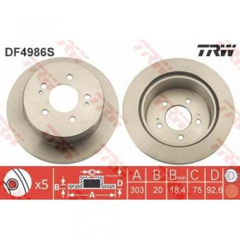 TRW Automotive AfterMarket DF4986S Brake Disc