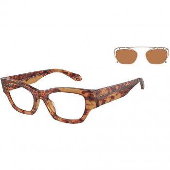 Giorgio Armani AR8185U Cat Eye Sunglasses with Blue Light Blocking, Tortoiseshell Acetate Frame, Women's 50mm Lenses