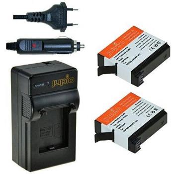 Jupio CGP0015 - Batería para cámara Digital, Equivalente a GOPRO 2X AHDBT-401 + Charger, 1160 mAh