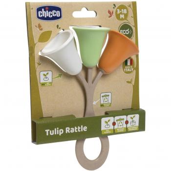 Sonajero Tulipán ECO+ de Plástico Reciclado y Bioplástico, Ideal para Bebés de 3 a 18 Meses