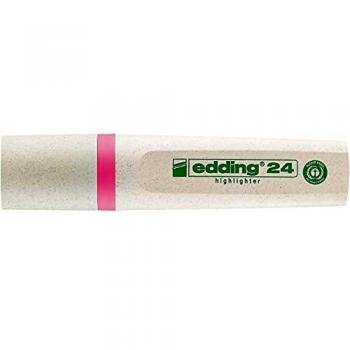 edding 24 EcoLine marcador fluorescente - rosa - 1 marcador - punta biselada 2-5 mm - para marcar y resaltar textos y notas de forma rápida y sencilla - rellenable, hecho de material reciclable