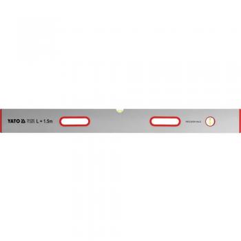 Nivel de burbuja Yato YT-3077, longitud de 40 cm, fabricado en aluminio, con burbujas horizontales y verticales para mediciones precisas, diseño ligero y resistente, ideal para uso en construcción