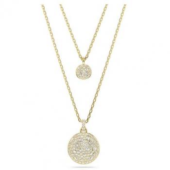 Swarovski Meteora Gold White Pavé Layered Pendant Necklace