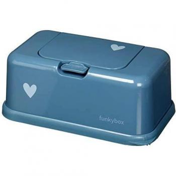 Caja Dispensadora de Toallitas Unisex Azul Petróleo con Corazón - Funkybox