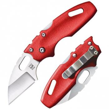 Cold Steel Mini Tuff Lite Folding Pocket Knife (Red) - 2-inch Plain Edge Blade, 4034SS Steel, Long Red Griv-Ex Handle