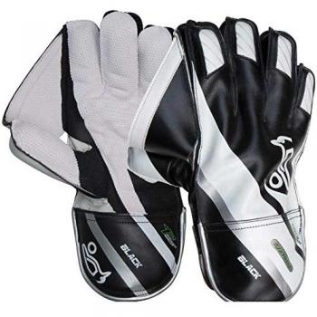 Kookaburra Kids para hombre de color negro de Cricket Guantes de portero, negro