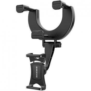 Soporte Espejo de Coche para Smartphone 4.5-7 pulgadas Giratorio 360° Borofone Negro