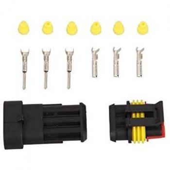 SODIAL (R) conector enchufe impermeable de 1,5 mm 3 canales para coche o barco