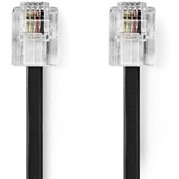 NEDIS Cables de telecomunicaciones Cable de Telecomunicaciones | RJ11 Macho - RJ11 Macho | 2,0 m | Negro Negro 5.0 m