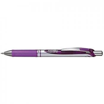 Pentel – Juego de 3 bolígrafos roller tinta de gel Liquid EnerGel BL77, púrpura