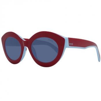 Emilio Pucci Red Cat Eye Sunglasses with Blue Lenses - One Size
