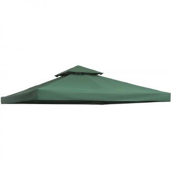 Outsunny Techo de Reemplazo para Carpa 3x3 Metros Verde Esmeralda de 2 Niveles