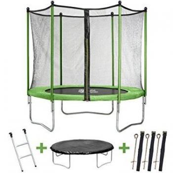 Trampolin Yoopi - Ø 2.44 m - escalera + red + funda protectora