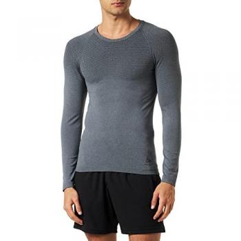 Odlo Men's Performance Light Eco Long Sleeve Crew Neck Top - Grey - Size: 2X-Large