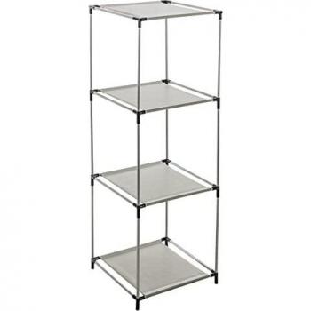 FIVE Modular Shelves Estantería Metal casilleros 3 estantes, No Tejido, Gris/Negro, L.36 x P.35 x A.102 cm