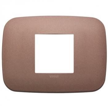 Placa Redonda 2 Módulos Centrales Arké Metal Bronce Mate 12.2 x 9 x 0.82 cm