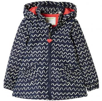 VERTBAUDET Chubasquero Impermeable niña con Forro Polar Azul Marino Estampado 3A