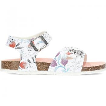 Pablosky - Sandalias de niña con hebilla, fabricadas en materiales reciclados, modelo fantasía tulipanes 428500, suela de goma flexible, antideslizante y resistente al desgarro, incorpora planta fisi