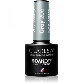 Esmalte semipermanente Soak off Claresa - Tono 206: Gray, 5 g