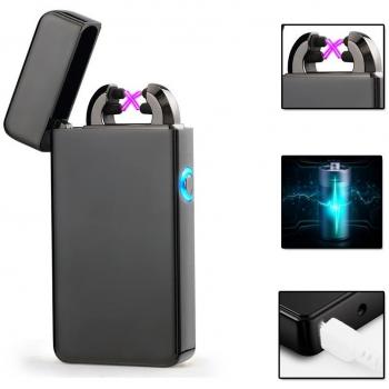 Vela Mechero, USB lighter-electronic Arc encendedor, Sin Llama, encendedor de Batería, resistente al viento para barbacoa