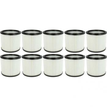 10x Filtro Plisado Compatible con Rowi 20 px 1.1 Aspiradora - Blanco
