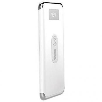 Power Bank 10000mAh Blanco con Carga Inalámbrica y Pantalla Digital VT-3505