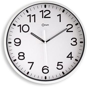 Orium 2116790021 - Reloj silencioso, 30 cm diámetro, color blanco