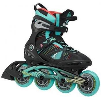 K2 Inline Skate V02 90 Pro W - Patines en línea, color negro / turquesa, talla 38