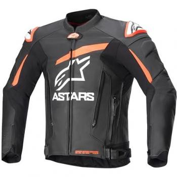 Chaqueta de Moto Alpinestars GP Plus V4 de Cuero Genuino para Motociclistas Negra, Roja y Blanca, Talla 48