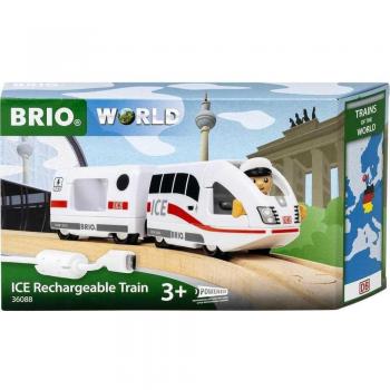 BRIO Tren Recargable ICE 36088 - Tren de Juguete con Batería Recargable para Niños a Partir de 3 Años