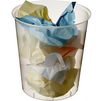 Archivo 2000 - 2001CSTL - Papelera 16 litros de capacidad, color cristal traslúcido