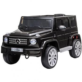 HOMCOM Coche Eléctrico para Niños Benz G500 Todoterreno de Batería 12V con Control Remoto, Música, Bocina, Velocidad de 3-5 km/h y Capacidad de C
