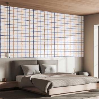 Papel Pintado Retro de Cuadrados 52x1000 cm - Hecho en Francia