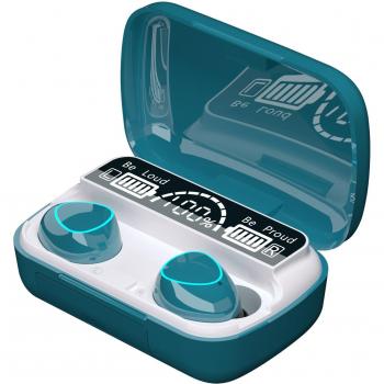 Auriculares TWS Bluetooth 5.1 Estéreo 9D Inalámbricos Deportivos Resistentes al Agua con Micrófono y Cargador