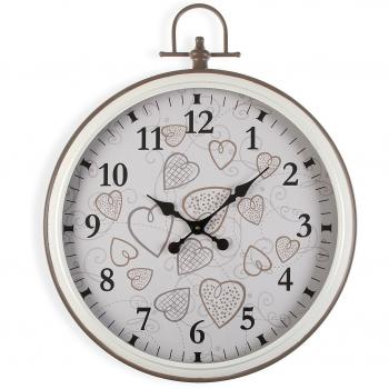 Reloj de Pared Versa Cozy Corazones Metal 5 x 73,5 x 60 cm