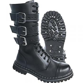 Brandit Phantom 3-Buckle Gothic Boots for Men - Black - EU39 to EU47