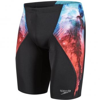 Speedo Placement Digital V Jammer, hombre, color Black/Lava Red/Danube, tamaño talla 38