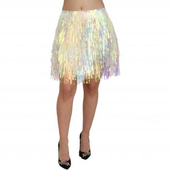 Multicolor Iridescent Fringed Tulle Skirt - Dolce & Gabbana, Gorgeous Fringe Mini Skirt, Female, Sizes: IT46|XL, L